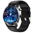 F400  1.55 Inch Screen Smart Watch Support ECG/ Blood Oxygen / Blood Sugar / 150+ Sports Mode, Color: Black Leather - 1