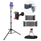 1.6m Adjustable Tablet Stand Floor-Standing Retractable Mobile Phone Tripod, Model: 323(With Cloth Bag+Sheep Head Phone Clamp) - 1