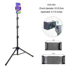 1.6m Adjustable Tablet Stand Floor-Standing Retractable Mobile Phone Tripod, Model: 323(With Cloth Bag+Sheep Head Phone Clamp) - 2