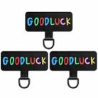 3pcs Stainless Steel Mobile Phone Lanyard Gasket Universal Hand Strap Fixed Connector(Good Luck) - 1