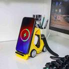 T20S 3-In-1 15W Small Forklift-Shaped Desktop Wireless Charger With LED Atmosphere Light(Yellow) - 1