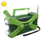 EM-01 Solar Hand-Cranked Flashlight Emergency Radio With SOS Alarm(10000mAh Green) - 1