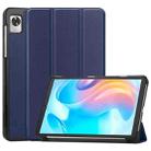 For Blackview Tab 60 8.68-Inch 2023 Custer Pure Color 3-Fold Holder Smart Leather Tablet Case(Deep Blue) - 1