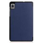 For Blackview Tab 60 8.68-Inch 2023 Custer Pure Color 3-Fold Holder Smart Leather Tablet Case(Deep Blue) - 3