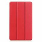 For Blackview Tab 60 8.68-Inch 2023 Custer Pure Color 3-Fold Holder Smart Leather Tablet Case(Red) - 2