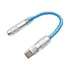 Type-C To 3.5mm Conversion Cable DAC Earphone Decoding Braided Wire, Style: Silver Adapter Blue Line - 1