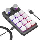 12 Keys Wired With RGB Lights Customized Office Keyboard Shortcut Keys Computer Audio Volume Control(White) - 1