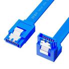 0.45m JINGHUA U510B High Speed SATA3.0 SSD Serial Cable(Blue Straight To Bend) - 1