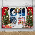 120x80cm Christmas Wreath Snow Scene Photography Background Curtain, Color: 11421909 - 1