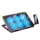 ICE COOREL A9R 6-fans Adjustable Laptop Stand Radiator with RGB Atmosphere Light(Black) - 1