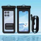 7.2 Inch Mobile Phone Waterproof Bag with Finger Strap On The Back(Black) - 1