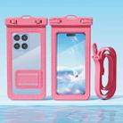 7.2 Inch Mobile Phone Waterproof Bag with Finger Strap On The Back(Pink) - 1