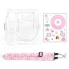 For Fujifilm instax mini SE Photo Bag Crystal Case Shoulder Strap Rope Sticker Set(Pink Cat) - 1