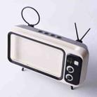 Retro Small TV Desktop Cell Phone Holder With Bluetooth Speaker Player(Silver Gray) - 1