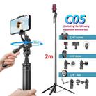 2m Metal Tripod Selfie Stick With 4 Expansion Interfaces & D07 Fill Light for Phone Camera - 2