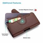 NUOKU 5.5-6.7 Inch Dual Phone Belt Clip Carrying Pouch Litchi Texture Leather Phone Case(Dark Brown) - 3