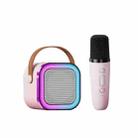 Outdoor Home Portable Wireless Karaoke Sound Cell Phone Integrated Microphone Smart Speaker, Style: With Single Mic Pink - 1