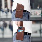 NUOKU  5.5-6.5 Inch Belt Phone Case Bag Leather Vertical Carrying Phone Pouches(Dark Brown) - 2