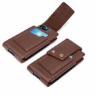 NUOKU  5.5-6.5 Inch Belt Phone Case Bag Leather Vertical Carrying Phone Pouches(Dark Brown) - 3