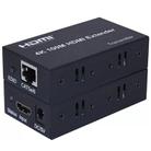 HDMI To RJ45 Single Ethernet Cable 100m Extender 4K HD Cable Signal Amplifier US Plug(Black) - 1