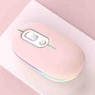 Rechargeable Illuminated Silent Wireless Mouse, Style: 2.4G Pink - 1