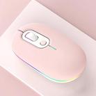 Rechargeable Illuminated Silent Wireless Mouse, Style: 2.4G+Bluetooth Pink - 1