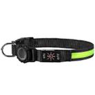 For AirTag Dog Collar LED Waterproof Quick Release Collar, Size: S(Green) - 1