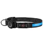 For AirTag Dog Collar LED Waterproof Quick Release Collar, Size: S(Blue) - 1