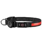 For AirTag Dog Collar LED Waterproof Quick Release Collar, Size: S(Red) - 1