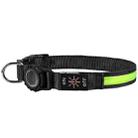 For AirTag Dog Collar LED Waterproof Quick Release Collar, Size: L(Green) - 1