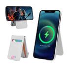 3 in 1 Cellphone Magnetic Wireless Charger Card Holder Phone Bracket(Beige) - 1