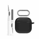 For Airpods 4 AhaStyle WG163 Earphone Drop-Proof Dust-Proof Silicone Protective Case With Cleanning Pen(Black) - 1