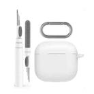 For Airpods 4 AhaStyle WG163 Earphone Drop-Proof Dust-Proof Silicone Protective Case With Cleanning Pen(White) - 1