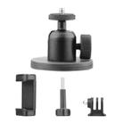 Magnetic Aluminum Alloy Ball Head Mount for Sports Cameras and Mobile Phones - 2