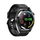 1.43 inch AMOLED Screen Smartwatch Heart Rate Blood Pressure Monitoring Bluetooth Talking Sports Watch, Color: Black Silicone Strap - 1