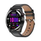 1.43 inch AMOLED Screen Smartwatch Heart Rate Blood Pressure Monitoring Bluetooth Talking Sports Watch, Color: Black Leather Strap - 1