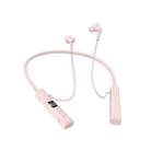 M226 Neck-Hanging In-Ear Pentatone Wired Sports Digital Display Bluetooth Earphone(Pink) - 1