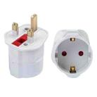 Multifunctional EU To UK Plugs Adapter Power Converter 3 Pin To 2 Pin Socket Travel 250V 13A Adaptor(White) - 2