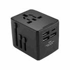 3 x USB & 1 x USB-C / Type-C Travel Plug Adapter International Universal Charging Block(Black) - 1