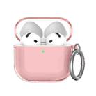 For Airpods 4 AhaStyle WG164 Earphone Anti-Drop TPU Split Protective Case(Transparent Pink) - 1