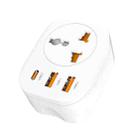 Universal Converter Plug 2USB+Type-C Smart Converter Socket UK Plug(White) - 1