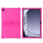 For Samsung Galaxy Tab A9+ Shockproof Silicone Tablet Protective Case With Holder(Rose Red) - 1
