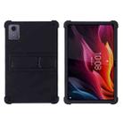 For Lenovo Tab K11 Plus Shockproof Silicone Tablet Protective Case With Holder(Black) - 1