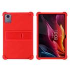 For Lenovo Tab K11 Plus Shockproof Silicone Tablet Protective Case With Holder(Red) - 1