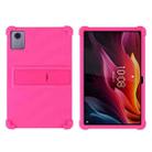 For Lenovo Tab K11 Plus Shockproof Silicone Tablet Protective Case With Holder(Rose Red) - 1