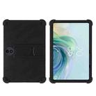 For TCL TAB 11 FE Shockproof Silicone Tablet Protective Case With Holder(Black) - 1