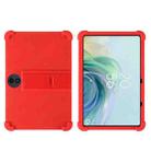 For TCL TAB 11 FE Shockproof Silicone Tablet Protective Case With Holder(Red) - 1