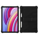 For Xiaomi POCO Pad 5G Shockproof Silicone Tablet Protective Case With Holder(Black) - 1