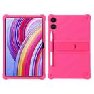 For Xiaomi POCO Pad 5G Shockproof Silicone Tablet Protective Case With Holder(Rose Red) - 1