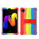 For TCL Tab 8 Gen 2 Shockproof Silicone Tablet Protective Case With Holder(Rainbow Color) - 1